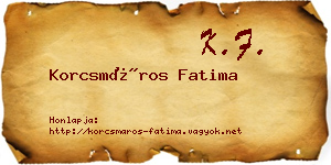 Korcsmáros Fatima névjegykártya